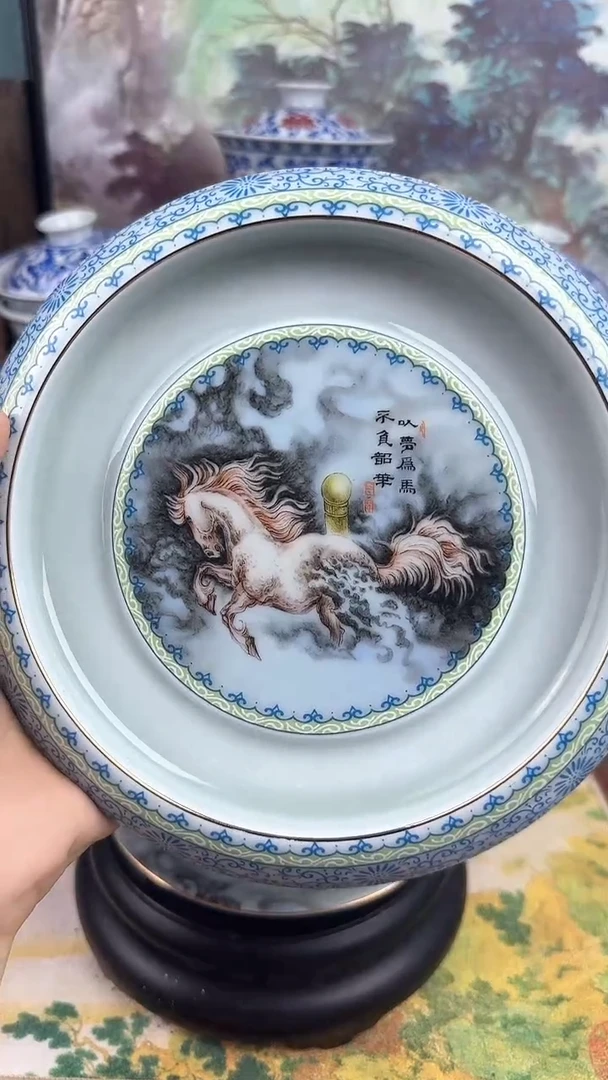 陶瓷梦马壶承