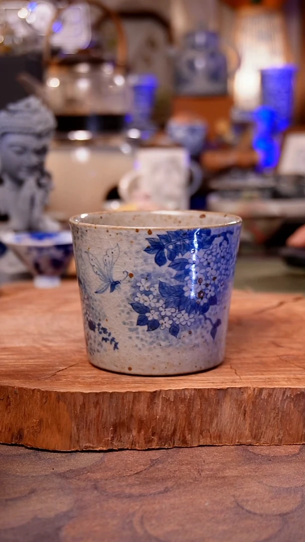 摆件陶绣球花手工手绘手工手绘