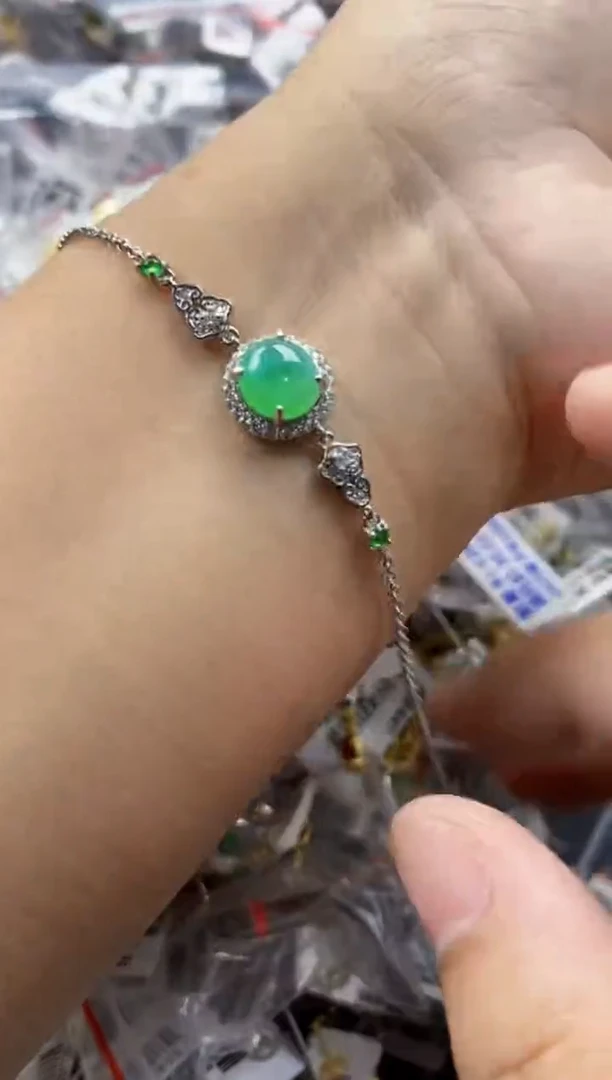 翡翠戒指银S925镶嵌2222      8