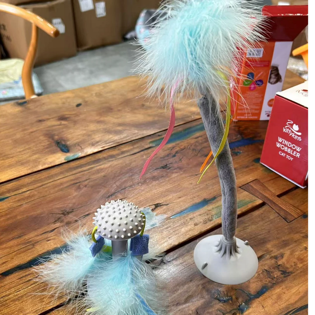 特价猫咪玩具吸盘 外贸玩具