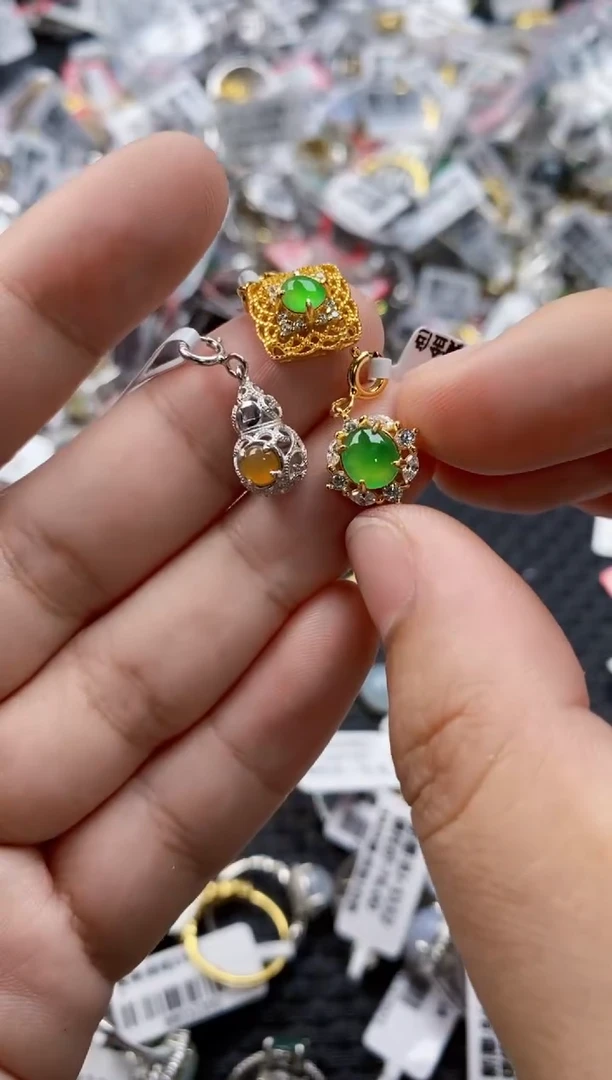 翡翠戒指银S925镶嵌4444    10