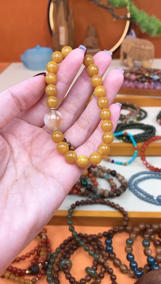 【闪购商品】蜜蜡手链未镶嵌08老蜡单圈手串