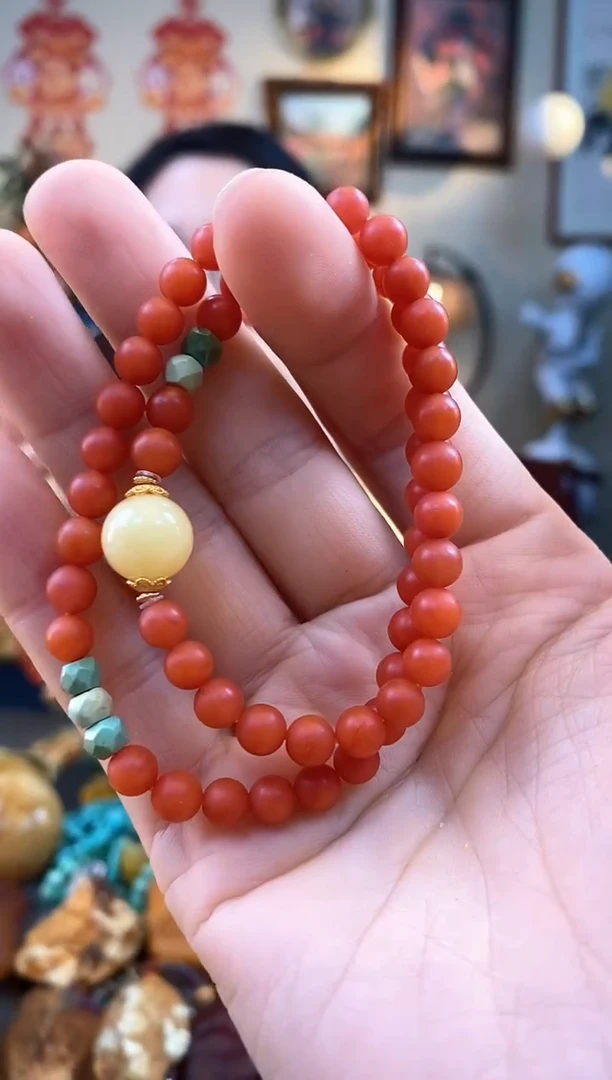 【闪购商品】南红玛瑙手串未镶嵌手串双圈（多样性发其一）