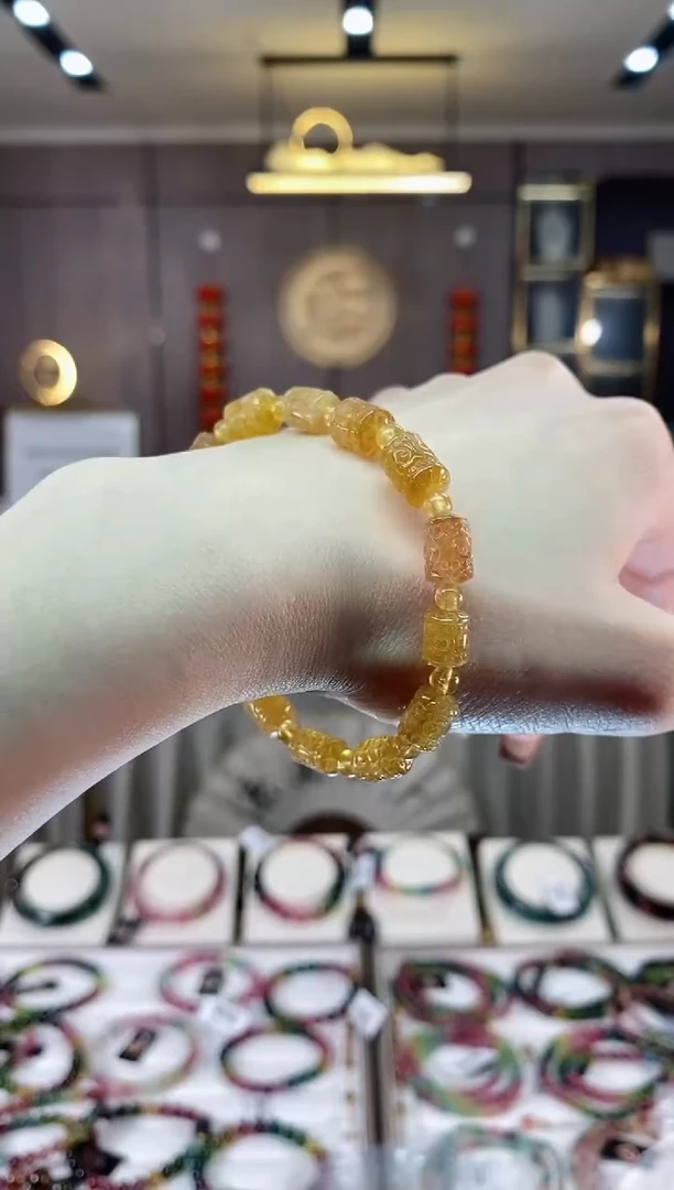 【闪购商品】碧玺桶珠单圈手串未镶嵌一物一证dan