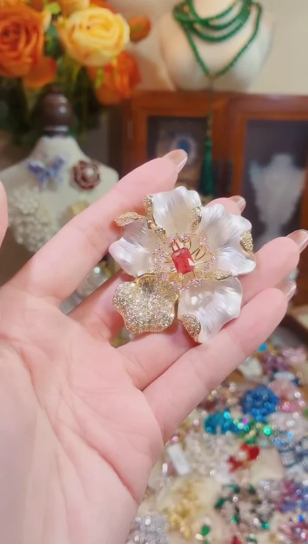 合成立方氧化锆铜合金海棠花开