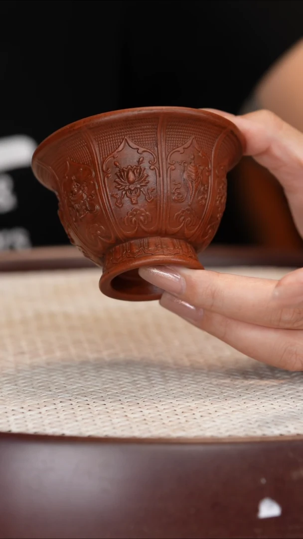紫砂贴片工艺圆口杯
