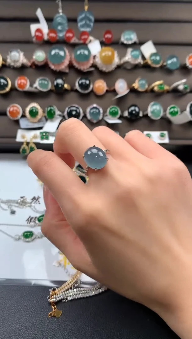 【闪购商品】翡翠戒指银S925镶嵌3213213131