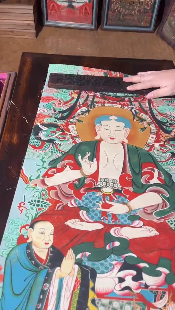 卷轴画菊菊唐卡tk