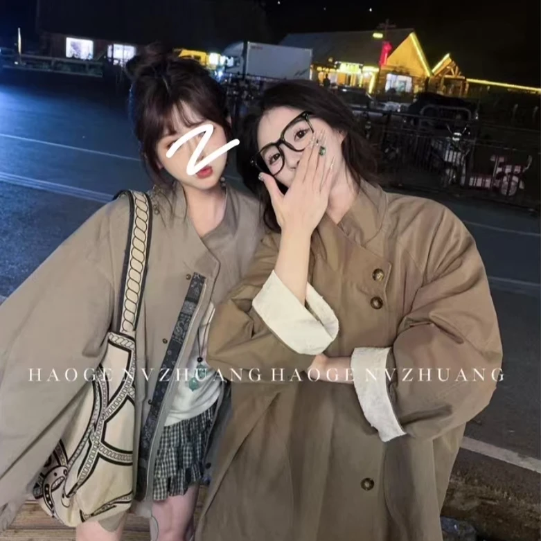 加州之旅~高级感宽松休闲中长款英伦风小个子风衣外套女