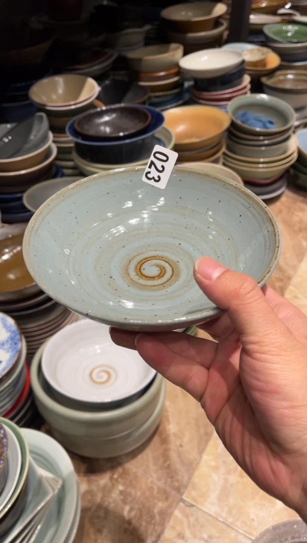 【闪购商品】瓷片23 蓝麻点圆口碗2个