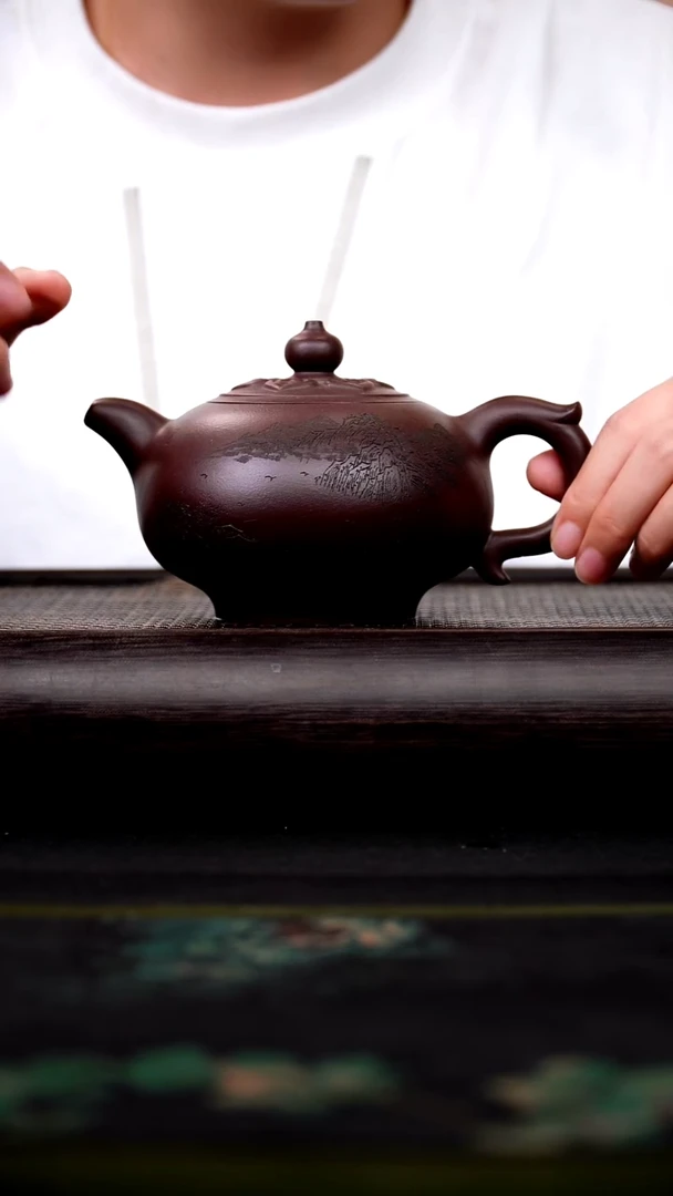 茶壶紫砂紫茄泥 福珠 400cc
