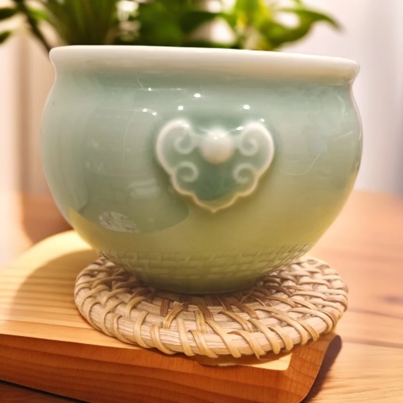 青瓷主人杯功夫茶具陶瓷茶杯个人专用品茗杯情侣对杯家用梅子青