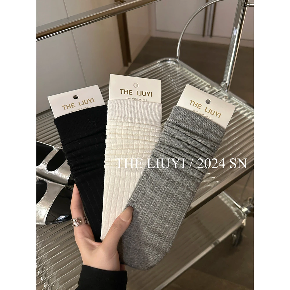 【LIUYI】三双组！春夏百搭透气堆堆袜女6014