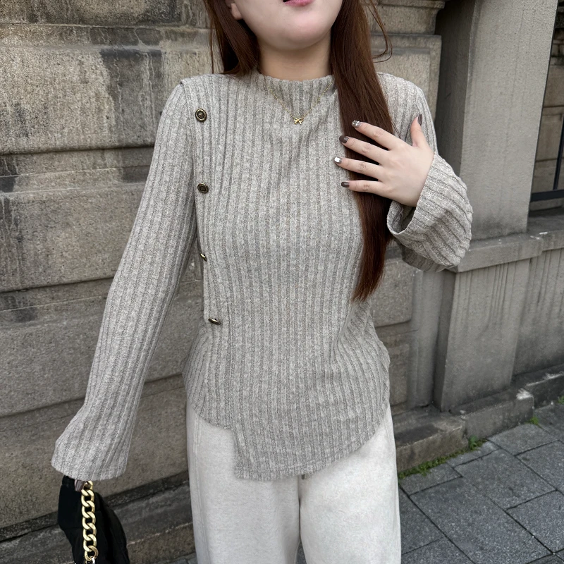 维维&南岛风大码女装韩版不规则针织衫冬气质胖mm显瘦毛衣ZYY1254