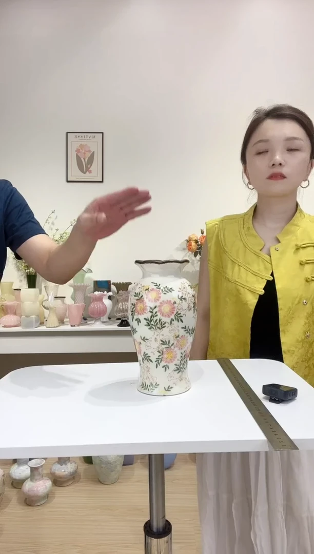 粉菊25B陶瓷花瓶冰裂