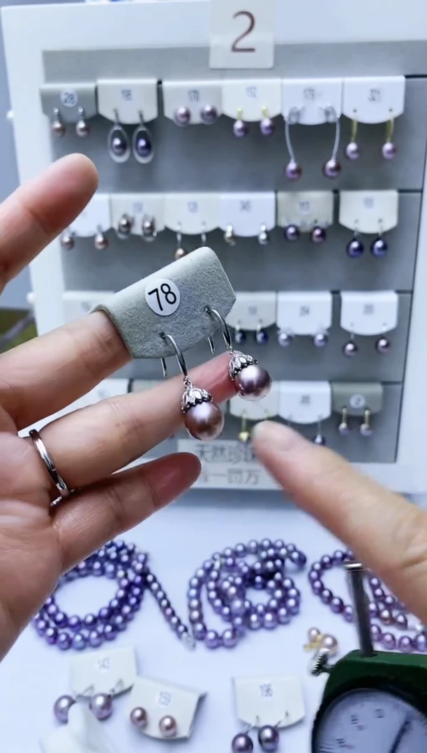 【闪购商品】淡水珍珠耳饰银S925镶嵌78