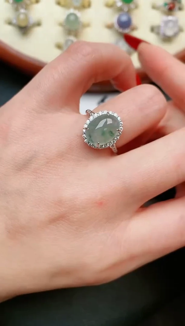 【闪购商品】翡翠戒指银S925镶嵌....