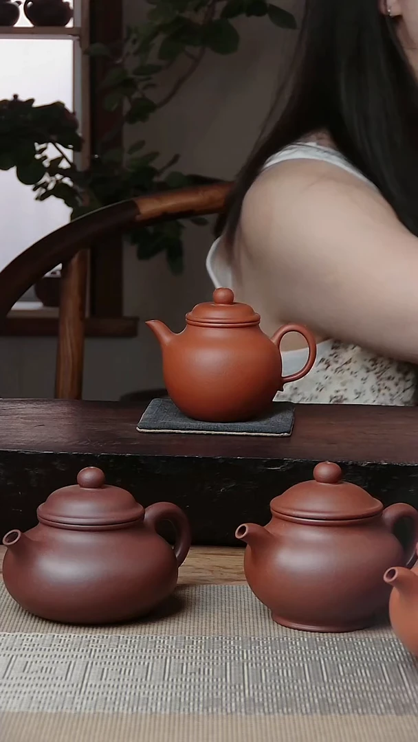 茶壶紫砂小红泥半手工秋水130cc