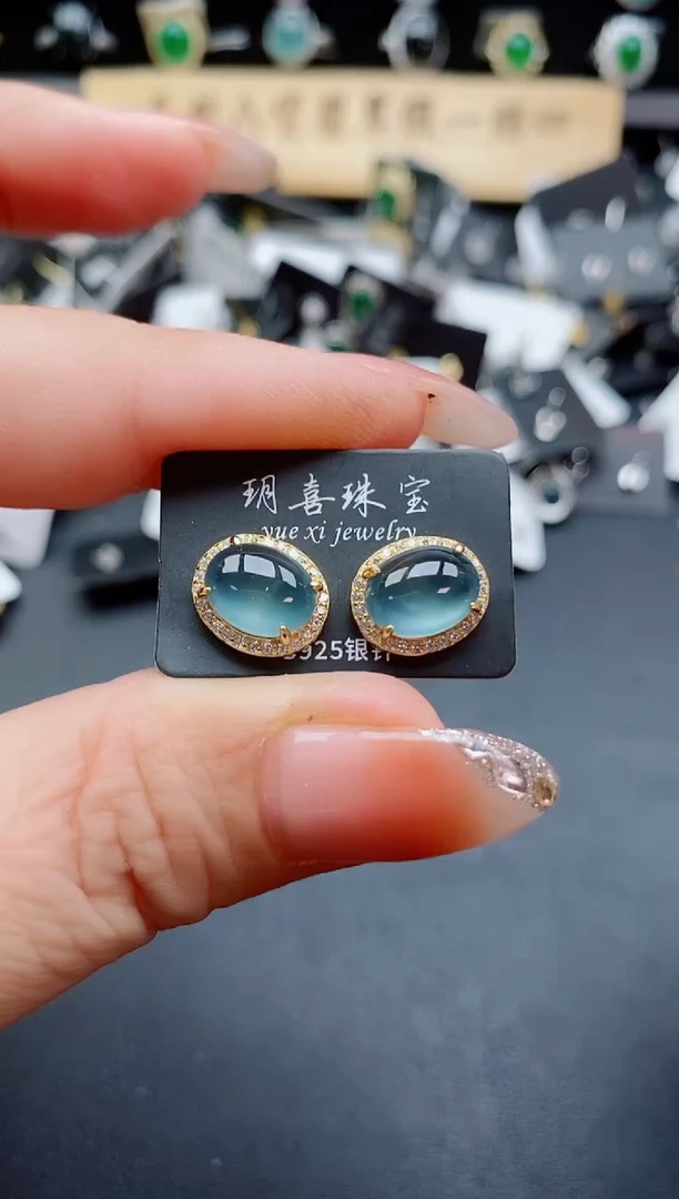银S925镶嵌戒指翡翠1