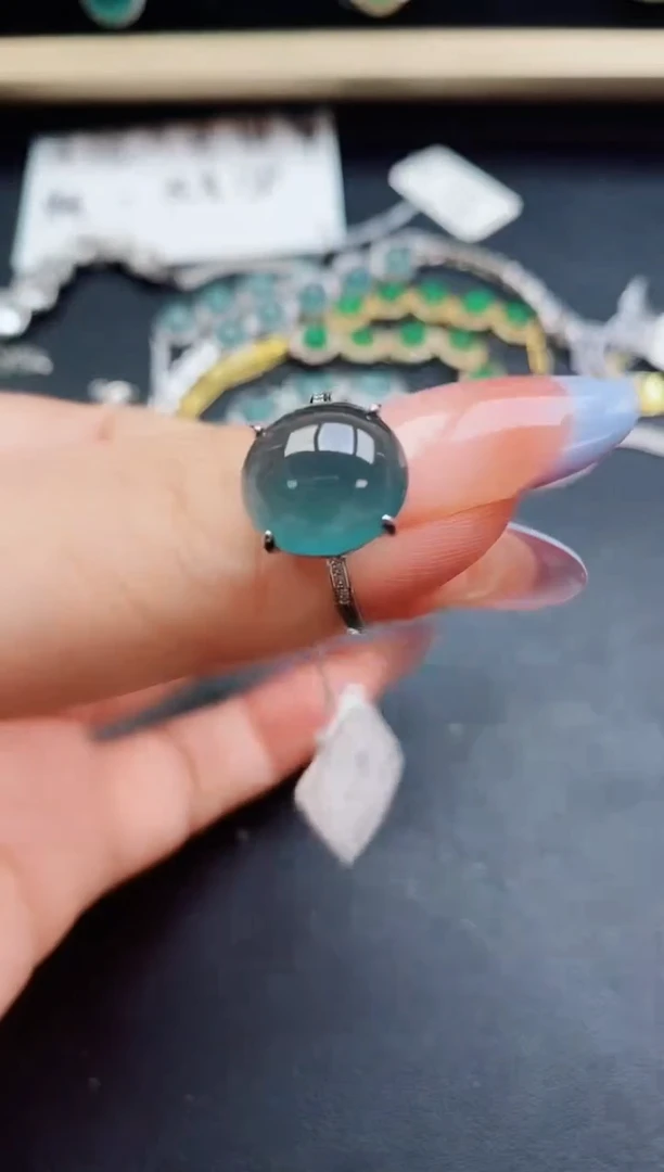 翡翠戒指银S925镶嵌321321