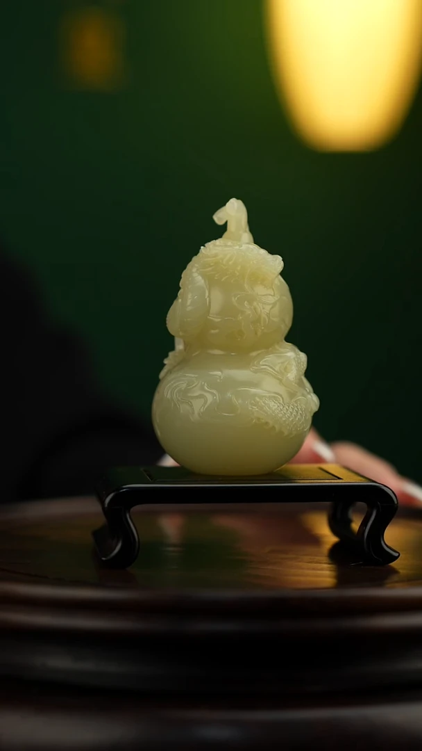 玉【青龙福禄葫芦】天然玉石摆件