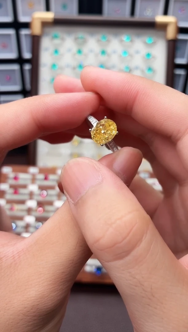 戒指彩色蓝宝石银S925镶嵌1111