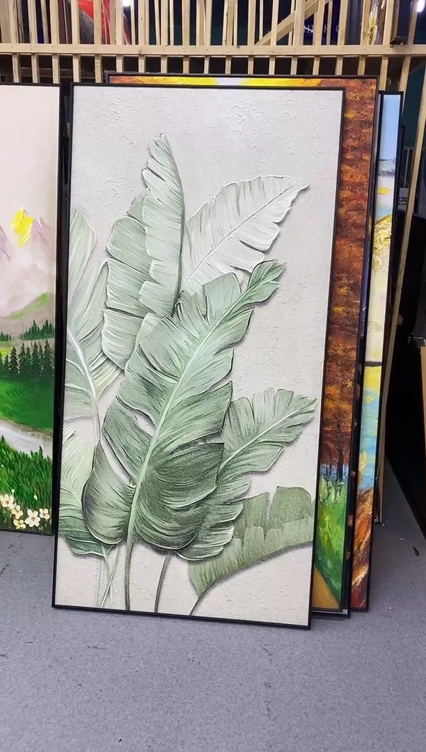 竖款不****鱼佳大叶大装饰画