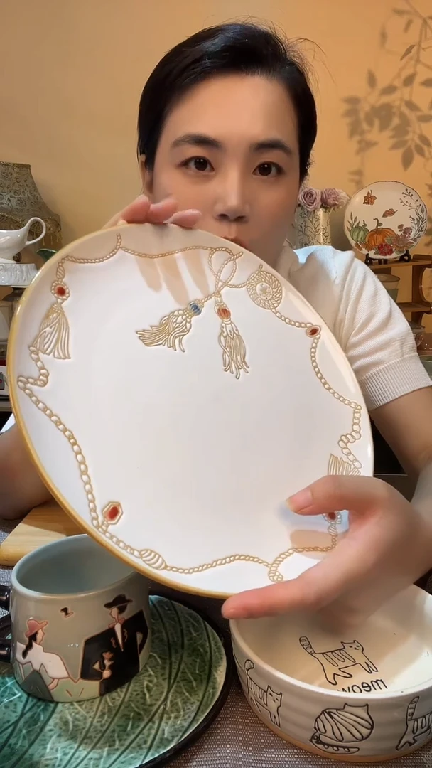 瓷片10英寸盘 微瑕介意勿拍