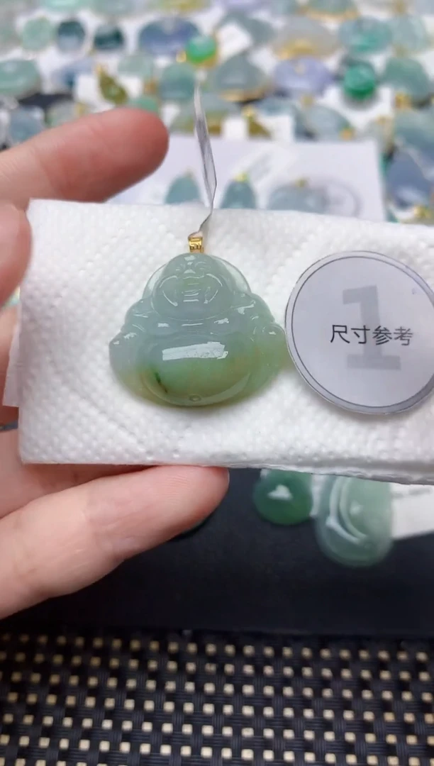 颈饰18K金镶嵌翡翠天然缅甸A货翡翠