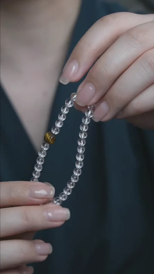 水晶手链银S925镶嵌森****?水晶手串