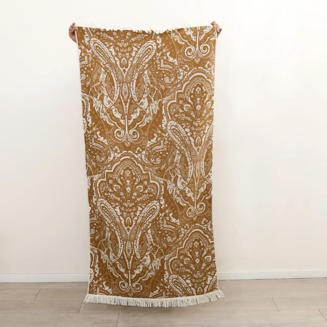 【专柜正品】罗布麻纱布浴巾--普诺瓦花园80*160（流苏）