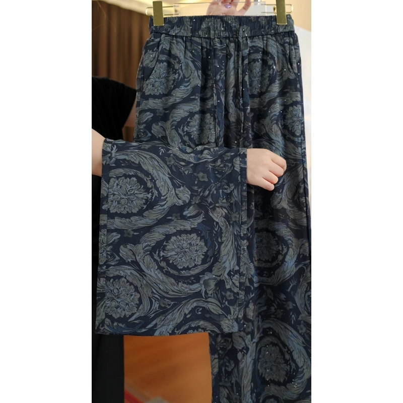 K03 新款缎面宽松休闲百搭阔腿裤-蕾蕾