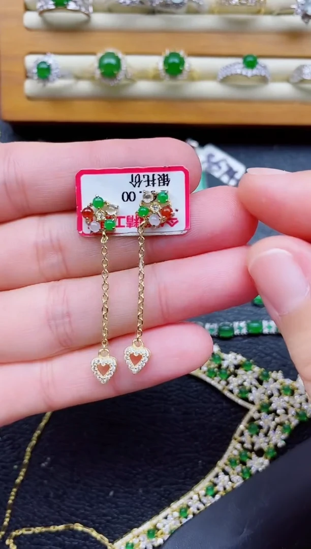 银S925镶嵌戒指翡翠1