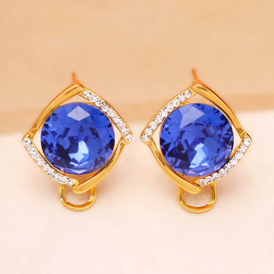 铜合金合成锆石耳饰 【KEFAN珂梵】时尚百搭高级经典大方耳环