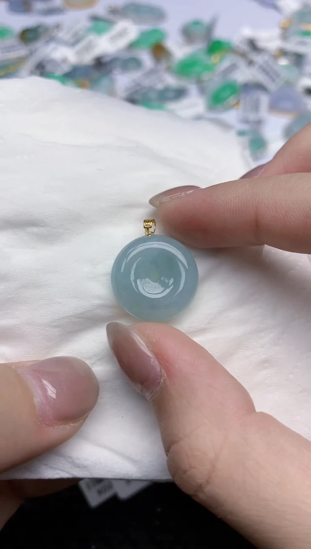 【闪购商品】翡翠颈饰18K金镶嵌天然翡翠A货