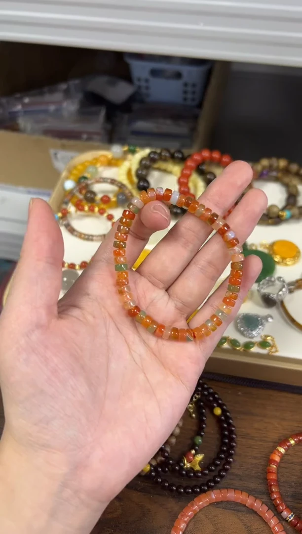 未镶嵌手链玛瑙/玉髓多巴胺多宝精工玛瑙药片珠手链[42]