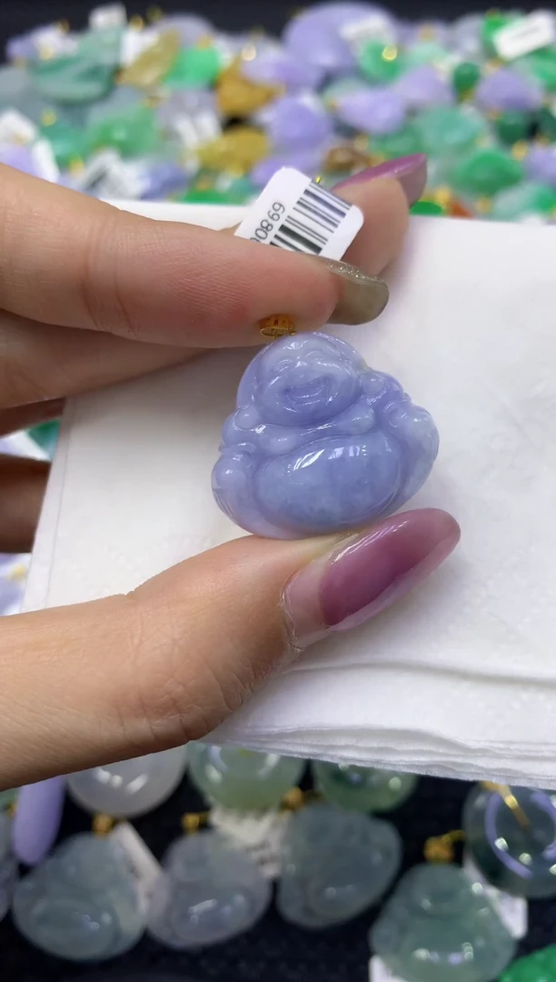 颈饰18K金镶嵌翡翠天然缅甸翡翠A货