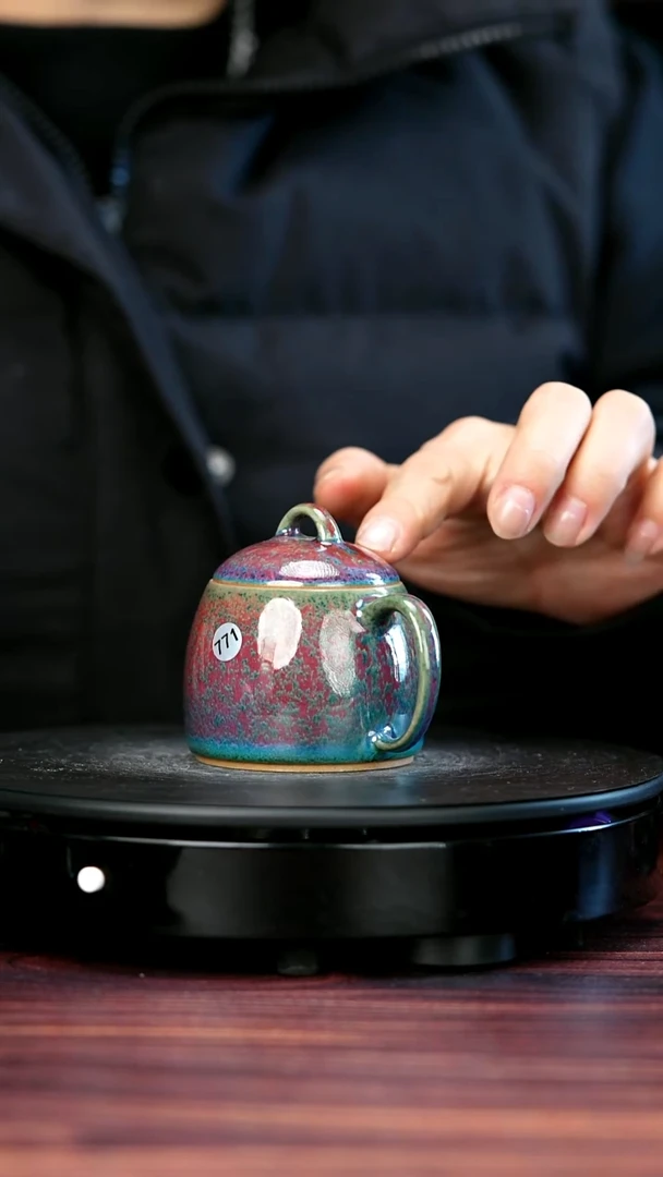 壶瓷771#于大鹏一级品原矿钧瓷秦权壶