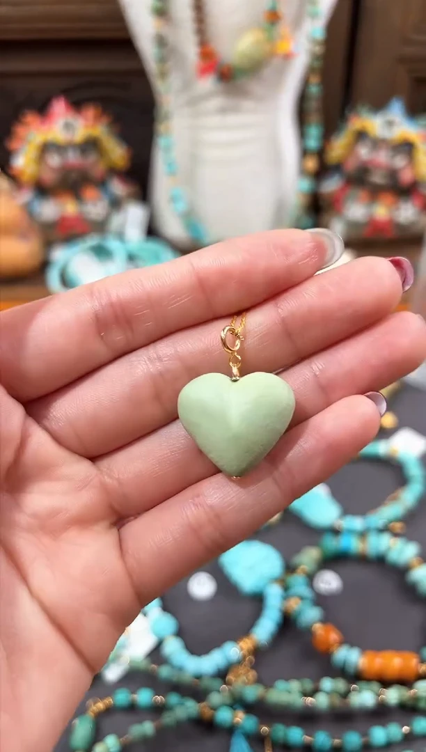 【闪购商品】绿松石颈饰18K金镶嵌绿松石吊坠