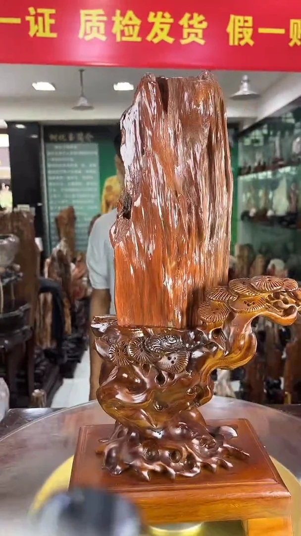 未镶嵌珠宝奇石硅化玉缅甸天然树化玉摆件