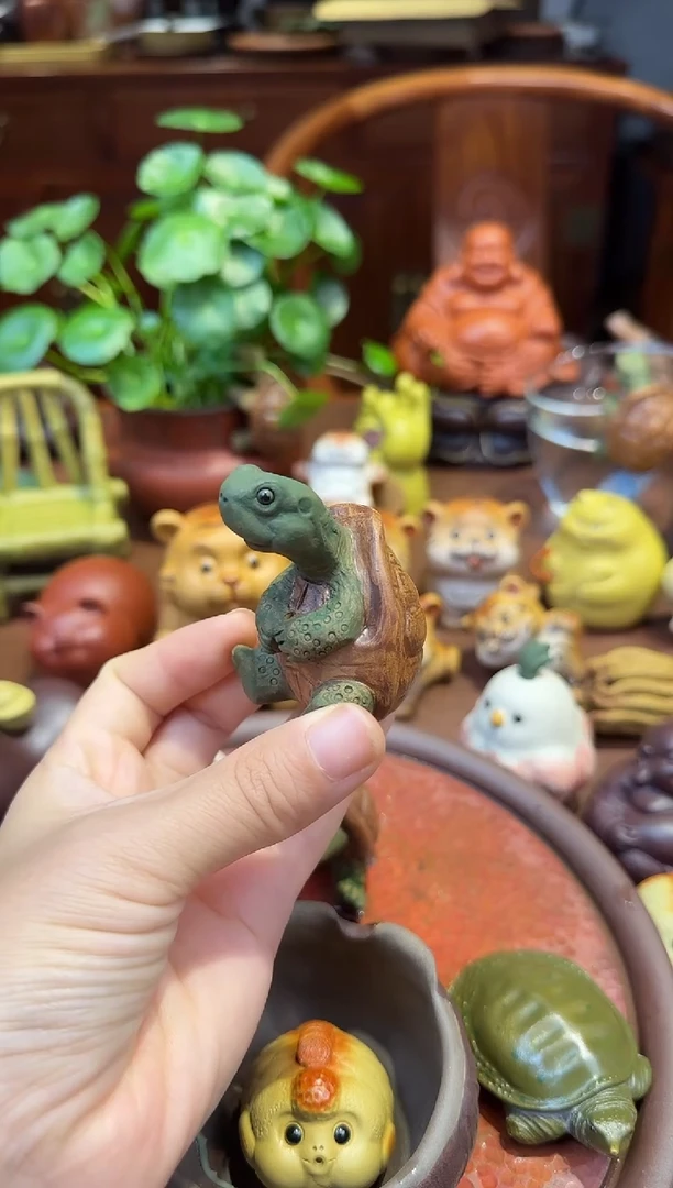 紫砂茶宠紫砂乌龟香插