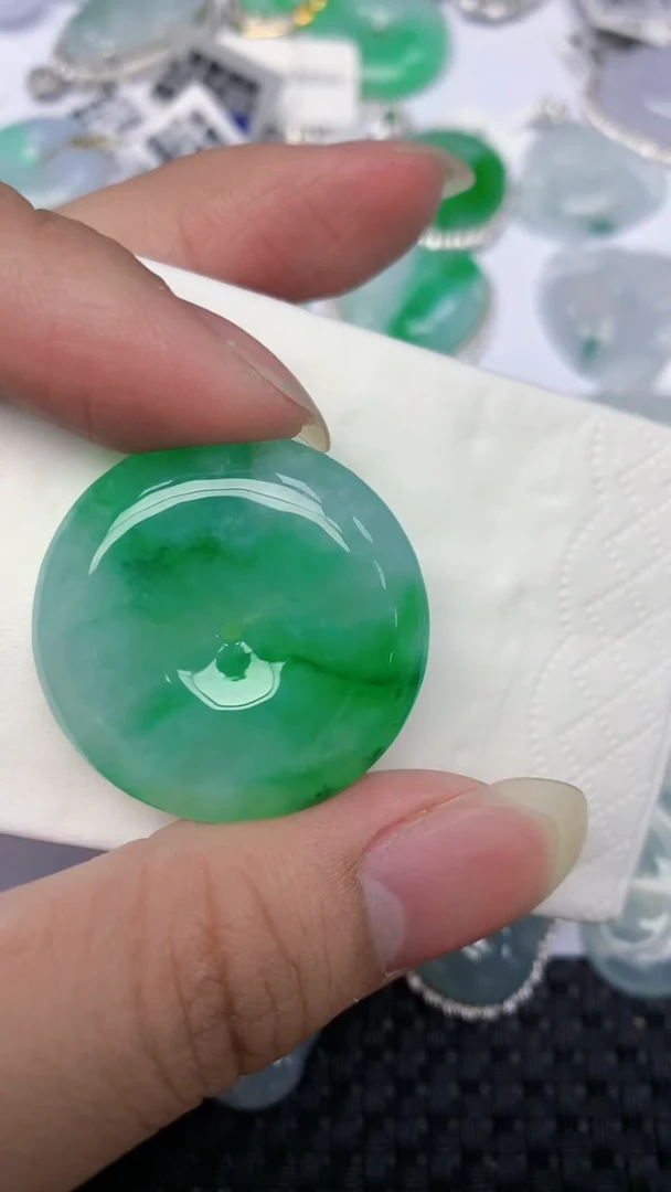 颈饰未镶嵌翡翠天然缅甸翡翠a货百元以上9元证书费自理