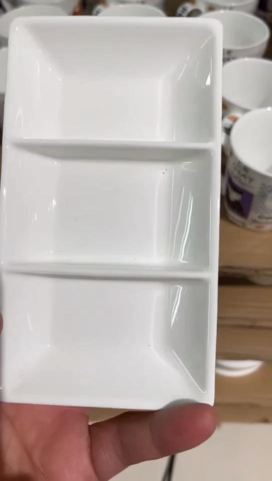 瓷三格碟1个隆达骨瓷