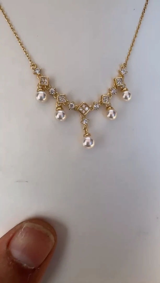 海水珍珠银S925镶嵌颈饰套链