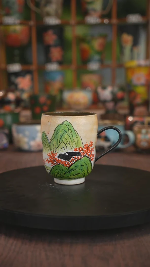 紫砂油画手绘釉下彩