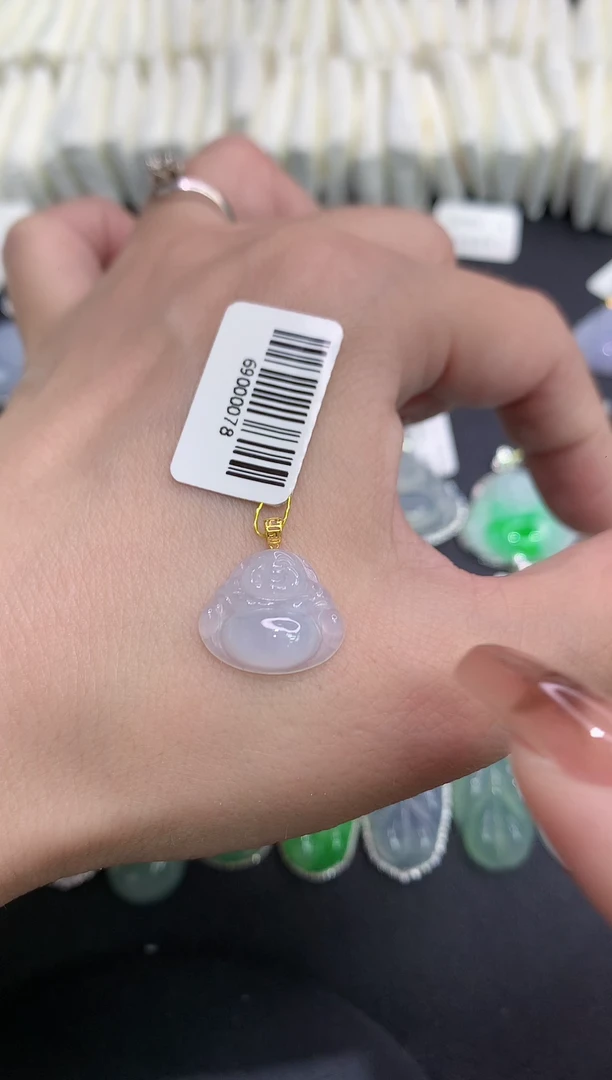 吊坠(不含链)18K金镶嵌翡翠11