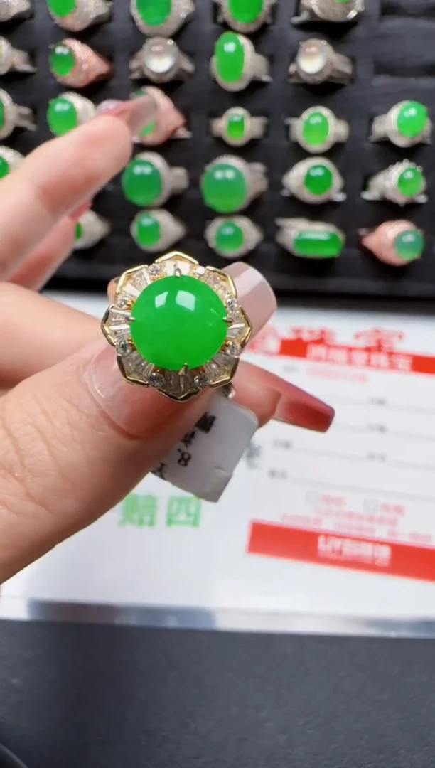 【闪购商品】翡翠戒指银S925镶嵌3126