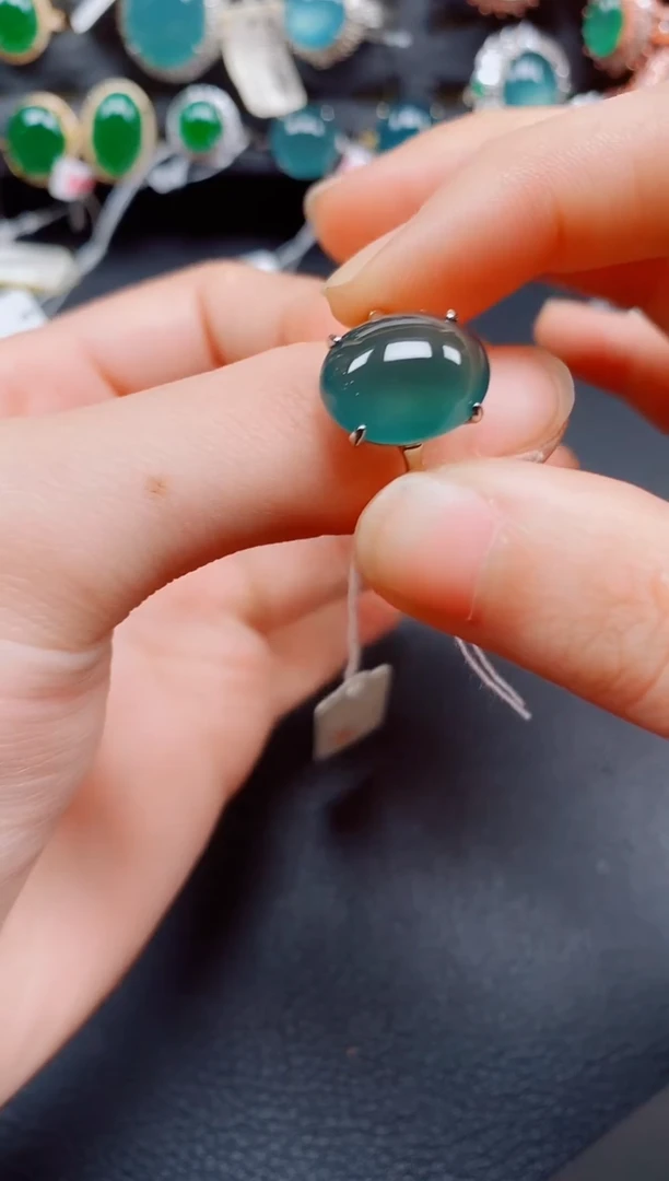 银S925镶嵌戒指翡翠翡翠