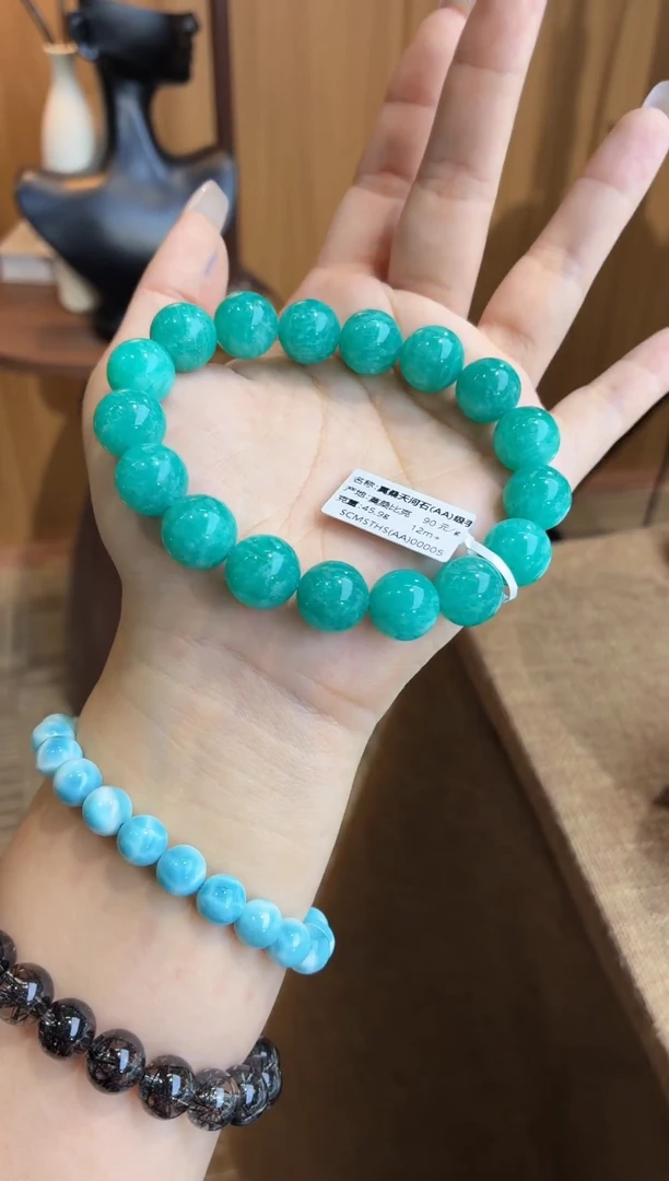 未镶嵌手串天河石沐****）莫桑比克天河石12m+