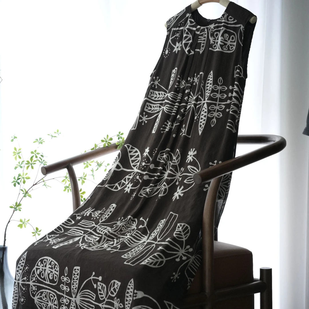 『山野』新中式桑蚕丝国风夏季连衣裙DHSL5784